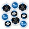 Big Dot of Happiness Blue Grad - Best is Yet to Come - Hanging Royal Blue Graduation Party Tissue Decoration Kit - Paper Fans - Set of 9